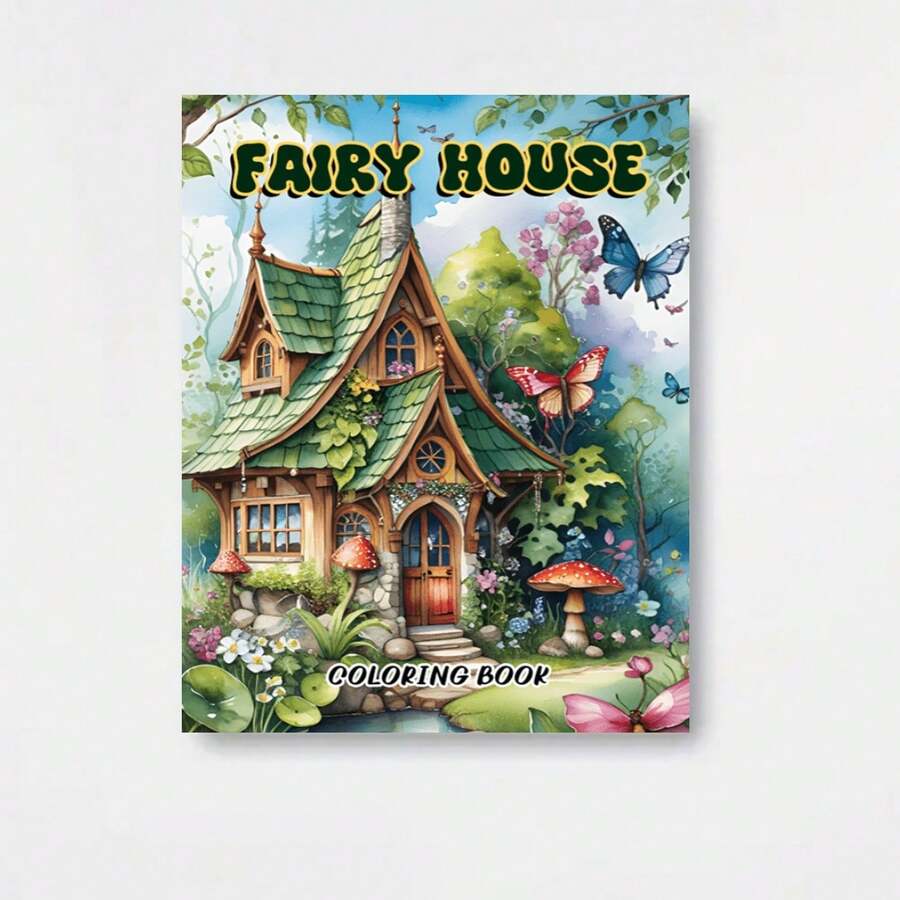 1 Libro para Colorear de Casas de Hadas para Adultos, el Regalo Perfecto para Año Nuevo, Navidad, Halloween, Acción de Gracias, Cumpleaños, Parejas, Amigos y Familia - Enmarcado - Ver 1