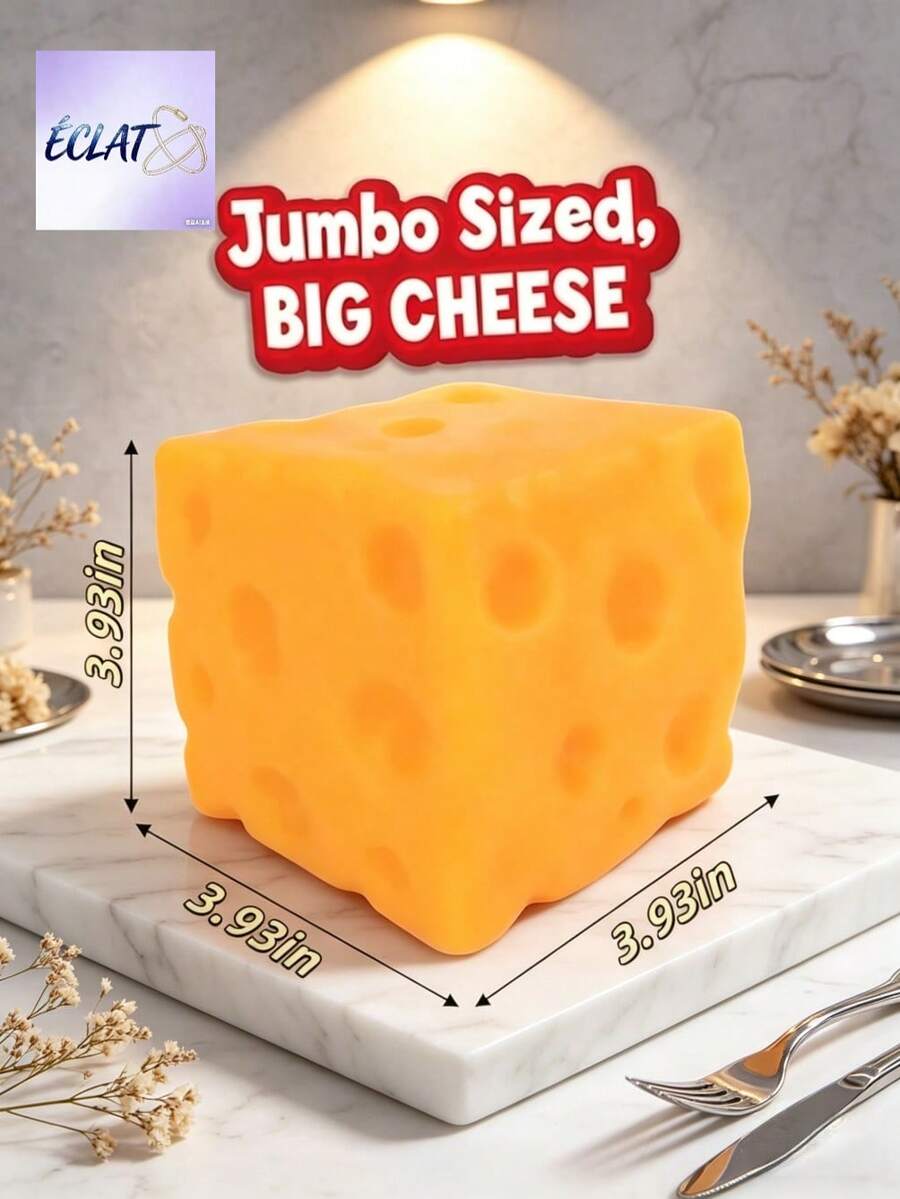 New Extra Large Squishy Cheese POKOJA LAND 3pcs Squeeze Cheese Jumbo Extra Soft Squeezable Cheese Blocks Prank Gift Adult Novelty Toys 4.25 Inch Giant Stress Ball Adult Sensory Stress Relief Toys Sunshine Entertainment B9SB - 1. Phô mai khổng lồ - Xem 1