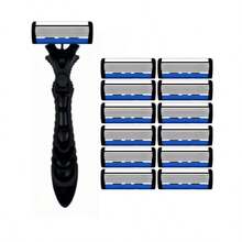 6-Layer Manual Razor Blade Beauty Tool With Trimmer, Replaceable Blades And Razor Holder, Suitable For Men's Hair Removal, Facial Hair Removal, Hair Clipper, Hair Clipper, Hairdressing Supplies, Hairdressing, Non- Handle, Personal Care And Gifts - Safety Tazor + Blade - View 19