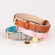 New Genuine Leather Pet Dog Collar, Suitable For Medium To Large Dogs - Brown - View 5