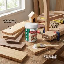 WHILELIFE Waterproof Wood Glue, Professional High-Strength Fast-Drying Wood Adhesive, Suitable For All Wood Types (Pine, Oak, Bamboo, Hardwood, Softwood), Indoor And Outdoor Weather-Resistant Wood Glue, For Furniture Repair, DIY Crafts, Woodworking Projects. - Wood Adhesive - View 1