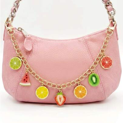 1 chiếc mặt dây chuyền hình trái cây dễ thương nhiều màu sắc, gồm dâu tây, dưa hấu, chanh, kiwi, phụ kiện tự làm, phụ kiện dự tiệc mùa hè cho nữ, phong cách Y2K.