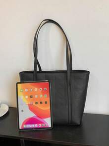 Bolso de mano de gran capacidad para mujer, nueva llegada de bolso de hombro versátil y de moda para ir al trabajo - Negro - Ver 3