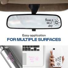 1pc "Have A Nice Day" Text Sticker, Beautiful Text Sticker, Car Rearview Mirror Decorative Sticker - Sticker - View 2
