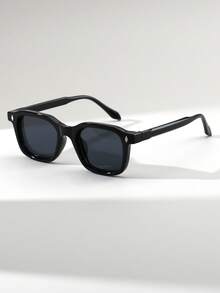 1 pereche ochelari de soare dreptunghiulari groși retro versatili casual de înaltă calitate pentru femei, potriviți pentru exterior, plajă, petrecere - Multicolor - Vizualizare 2