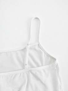 Damen-Camisole, neuer Sommerstil, einfarbig, lässig, vielseitig, rückenfrei, figurbetontes Crop Top, modisch für den Alltag. - Weiss - Übersicht 6
