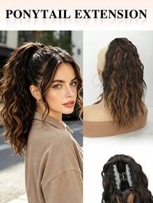 nimoki Peluca sintética ondulada de 18 pulgadas con clip, fibra resistente al calor, adecuada para mujeres y niñas, para fiestas y uso diario - Multicolor - Ver 18