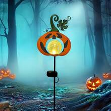 Lampe de jardin solaire en forme de citrouille, lampe de chemin LED étanche pour l'extérieur, lampe décorative d'extérieur, éclairage de jardin solaire, décoration de paysage solaire, convient pour la pelouse, la cour, le patio, la décoration de jardin d'Halloween, le jardin, l'allée, le pavillon, l'arrière-cour, le porche et la décoration de fête - lanterne citrouille - Voir 6