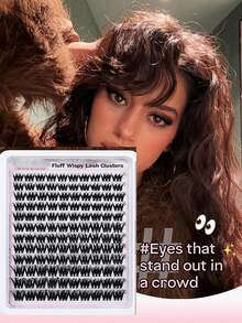 144pcs Curly Fluffy Eyelash Set - 144pcs Thick Eyelash Clusters, 10-18mm Wispy Eyelash Extensions For Natural Look, Waterproof Eyelash Extension Kit For DIY At Home - CC - View 2