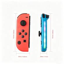 GAMINJA For Switch Joy-Con 無線遊戲控制器，RGB 燈光、震動、鮮豔燈光、動作感應、藍牙、3D 搖桿控制、無漂移，適用於 Switch 遊戲主機 L/R 控制器，附喚醒截圖功能 - 查看 7