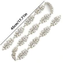 1pc Bridal Sash, Fashion Luxury Crystal Embellished Waist Belt, Rhinestone Wedding Dress Sash, Suitable For Women's Evening Gown Accessories - Multicolor - View 3