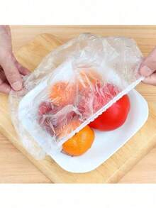 500/200/10pcs Disposable Plastic Wrap, With Elastic And Self-Sealing Design, Suitable For Covering Bowls And Plates To Preserve Food, Household Use - Multicolor - View 5