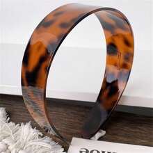 1.5 Inch Wide Tortoiseshell Texture Non-Slip Plastic Retro Headband For Women, Dark Tortoiseshell Texture Hair Band Hair Hoop Hairband - Multicolor - View 10