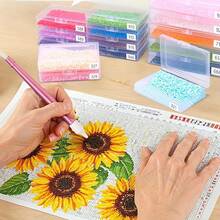 New Design Diamond Painting Tray With Lid, Diamond Art Storage Container And Arrangement Tray, Upgraded Raised Bottom Design For Improved Crafting Efficiency - Set - View 4