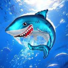 1pc Shark Shaped Balloon, Ocean Animal Balloon For Birthday Party Atmosphere, Party Decoration, Room Decor, Ocean Themed Party Decoration - View 6