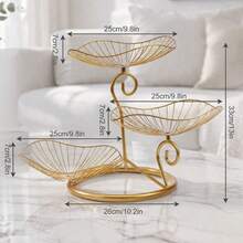 Supernic 3 Tier Kitchen Fruit Basket Stand Countertop Organizer Multi-Functional Storage Rack For Vegetables Bread Snacks Produce - Yellow - View 4