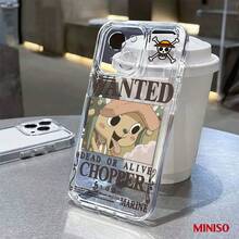 One Piece 喬巴懸賞金海報透明手機殼，動漫印花手機殼，適用於 iPhone 18 Pro/18 Pro Max/17/17 Pro/17 Pro Max/17 Air/16/15/14/13/12/11/X 系列，iPhone 18 Pro Max 手機殼，iPhone 18 Pro 手機殼，iPhone 17 手機殼，送女友的理想禮物，適合動漫迷 - 無色 - 查看 1
