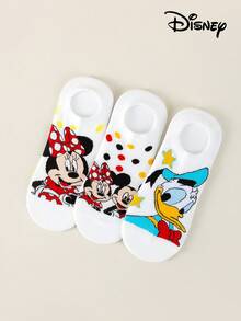 Disney 1/5/8 đôi tất nữ dáng ngắn, thoáng khí, họa tiết hoạt hình jacquard ngẫu nhiên, thích hợp mặc hàng ngày, dự tiệc và làm quà tặng ngày lễ. - Nhiều màu - Xem 11