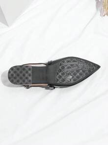 Women's High-End Slip-On Flat Mary Jane Shoes - Black - View 6
