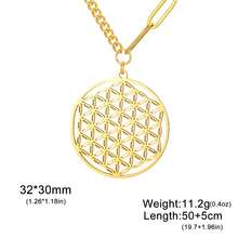 Flower Of Life Sacred Geometry Necklace Stainless Steel Mandala Neck Chain Women Men Viking Vintage Universal Spiritual Jewelry - Flower Of Life Series - View 13