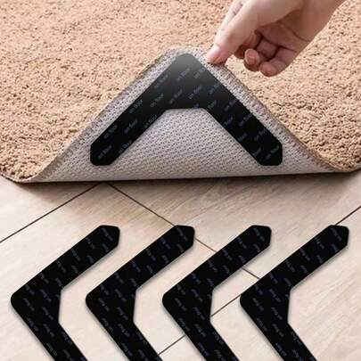 1pc Carpet Rug Anti-Slip Fixation Tape, PU Washable Residue-Free Reusable Carpet Tape, Washable Fixation Sticker