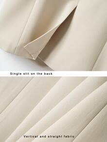 Women's Solid Color Sleeveless Vest Jacket, Elegant Lapel Spring/Autumn Fashion Style - Apricot - View 7