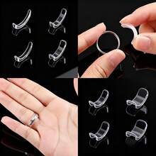 8 piezas Juego de ajustadores de anillo de silicona ajustable, apto para anillos sueltos de hombres y mujeres, protector de anillo de silicona transparente para redimensionar anillos sin cambiarlos - 8 piezas/1 juego - Ver 2