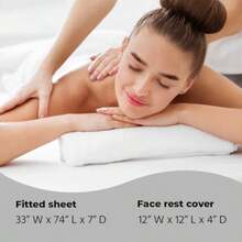 ForPro - Juego de sábanas de masaje para tratamiento de spa impermeable color blanco lavable a máquina para mesas de masaje incluye sábana bajera de masaje y funda de reposo facial - como en la imagen - Ver 6