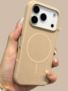 Ốp lưng điện thoại silicon mềm từ tính cao cấp, tương thích với iPhone 17 Pro Max/17/16/15/14/13/12/11 Pro Max Plus, hỗ trợ sạc không dây từ tính, bảo vệ chống sốc. - Vàng sa mạc - Xem 1