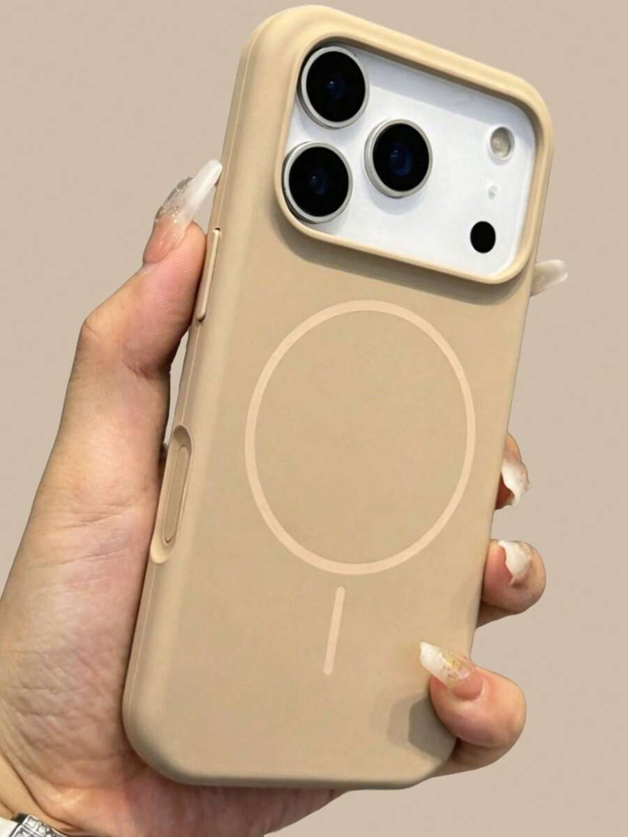 Ốp lưng điện thoại silicon mềm từ tính cao cấp, tương thích với iPhone 17 Pro Max/17/16/15/14/13/12/11 Pro Max Plus, hỗ trợ sạc không dây từ tính, bảo vệ chống sốc. - Vàng sa mạc - Xem 1