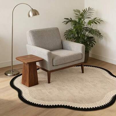 1 stuk wasbare minimalistische asymmetrische fluwelen deurmat in effen kleur, geschikt als deurmat, klein vloerkleed, welkomstmat, tapijt, buitenmat, keukenkleed, woondecoratie, voordeurmat, klein vloerkleed, buitenmat, woondecoratie, vloerkleed, tuinkleed, wasbaar tapijt