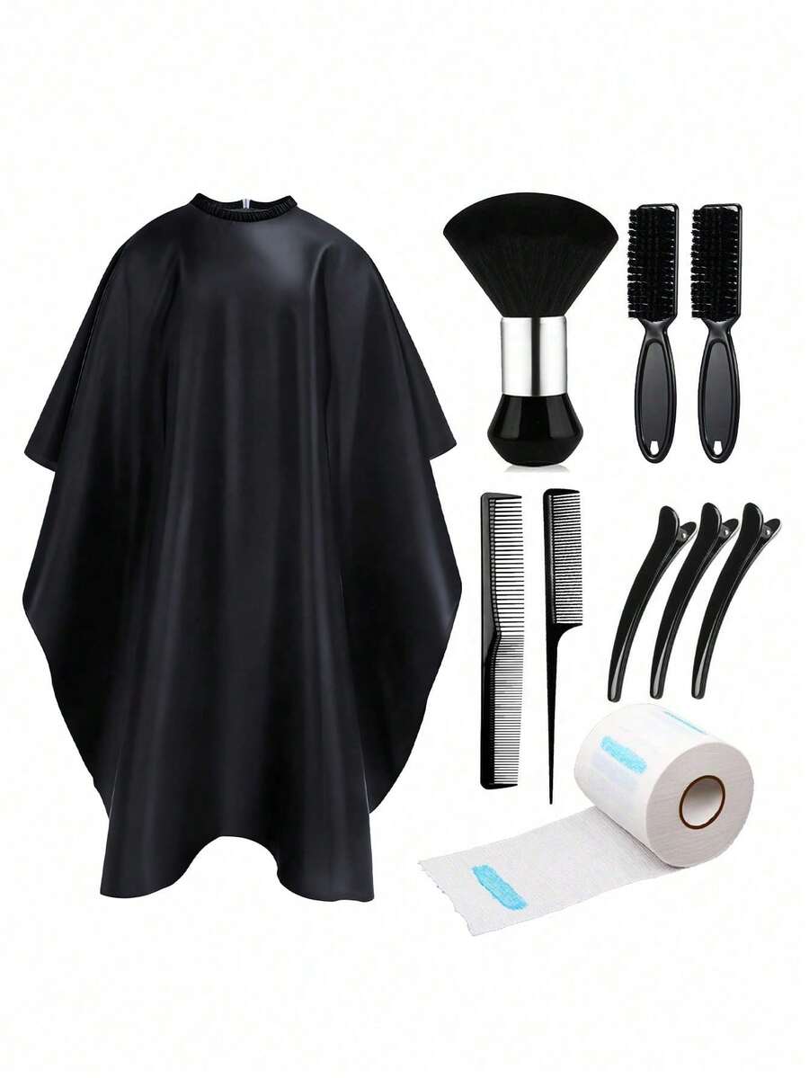 1pc/2pcs/3pcs Haircutting Tool Set, Including Haircutting Cape, Hair Comb, Ear Cover, Professional Salon Accessories - Multicolor - View 1