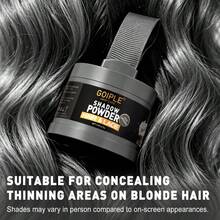Goiple 5g/0.18oz Grayish Brown Hairline Powder, Waterproof And Sweat-Proof, Conceals Gray Roots, Eyebrow Powder, Used For Filling Sparse Hairline, Comes With Soft Sponge Puff, Fiber Powder For Sparse Hair And Areas, Includes Mirror, Hair Dye And Makeup Tools - Ash Brown - View 4