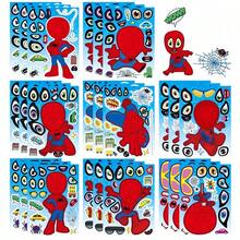 8 miếng dán Người Nhện Marvel, bộ sticker tự làm cho tiệc trẻ em chủ đề siêu anh hùng, sự kiện, sổ lưu niệm, sticker Người Nhện có mắt và miệng, bộ sticker Người Nhện bán chạy. - Nhiều màu - Xem 1