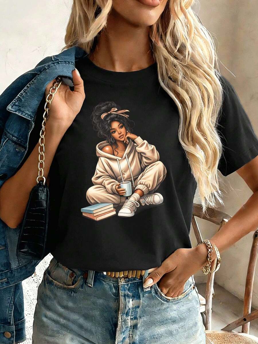 Women T-Shirts - Black - View 1