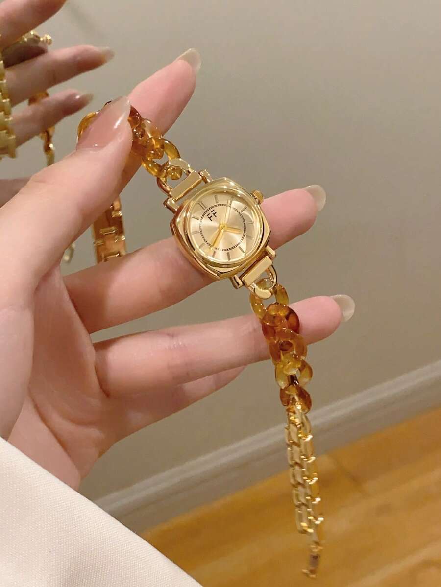 1件新款优雅休闲女士手表,复古金色,欧美中东风格 - 金色 - 查看 1