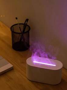 1pc USB Simulated Flame Humidifier Aroma Diffuser, Bedside Night Light With Sleeping Flame, Colorful Flame Essential Oil Diffuser, Suitable For Office And Home Use - Multicolor - View 7