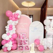 15/35/55/75 globos rosas, kit de arco de globos rosas mate de 5/10/12/18 pulgadas, decoración para baby shower, San Valentín, fiesta de princesa, despedida de soltera, fiesta de cumpleaños - rosa - Ver 6