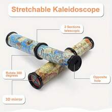 1 Piece Of Retro Star Chart Kaleidoscope Children's Fun And Magical Kaleidoscope Toy, 3D Rotating Science And Sensory Exploration Toy, Boys And Girls' Birthday Gift, Party Souvenir, Christmas Stocking Gift - Blue - View 11