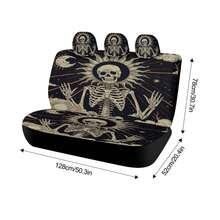 Starry Sky Skull Pattern Design Car Seat Cover Set, Suitable For Most Car Models, High-Quality Comfortable Car Seat Protector Set, Includes Front Seat Covers And Rear Seat Back Covers, Unisex, Suitable For All Seasons - 1pc - 查看 9