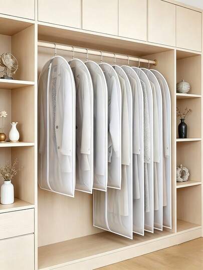 10/5/1pcs Transparent Garment Bags, 4 Different Sizes Available, Suitable For Various Clothing, With Full Zipper Closure - Wardrobe Storage Hanging Plastic Garment Bags, Essential For Dry Cleaning, Travel And Laundry Shops, Suitable For Suits, Wedding Dresses, Travel And Wardrobe Organization - Dust-Proof And Wrinkle-Resistant, Easy To Identify - Ideal Choice For Home, Hotel Or Travel Use, Clothing Storage, Fashionable Design Wrinkle Protection, Must-Have For Fashion Enthusiasts