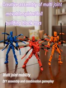2 Sets de Juguetes Modelo de Araña/Muñeca Creativa Multiarticulada, Juego de Ensamblaje y Combinación DIY, Un Muñeco de Peluche Muy Divertido, Relajante y Curativo - Serie: Múltiples Colores Disponibles + Diseño Móvil, Se Puede Jugar y Coleccionar, Adecuado Como Regalo - Multicolor - Ver 1