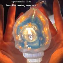 2026 Nouveau - Bougeoir en sculpture de coquillage transparent fait main, objet de collection décoratif thème océanique avec coquillage et sable, décoration d'intérieur élégante, cadeau parfait pour anniversaire, Pâques, Saint-Valentin - Multicolore - Voir 2