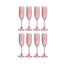 Bộ 12 ly sâm panh acrylic họa tiết hoa baby's breath, không vỡ, dung tích 5.5oz, có thể tái sử dụng, bề mặt vân kim cương, thích hợp cho đám cưới, Giáng sinh, tiệc tùng và các buổi tụ họp lớn khác (màu trong suốt, xanh lá cây trong suốt, hồng trong suốt). - Xem 20