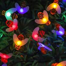 20/50pcs Cute Realistic Bee Shaped Solar Powered LED String Lights, Warm White/Multi-Color Options, 8 Lighting Modes, Suitable For Indoor And Outdoor Decoration In Spring, Summer And Autumn - Multicolor - View 11