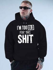 I M Too Old For This  2024 New Printed Autumn And Winter Plush Youth Versatile Spring And Autumn Style Plus Dalian Hat Fashion Brand Sweater, Plus Size - Negro - Ver 2