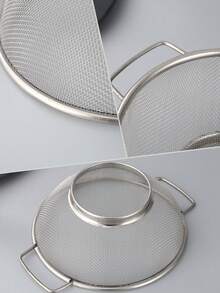 1/3pcs Stainless Steel Mesh Colander Set, S/M/L 3 Sizes, Multi-Functional Vegetable & Fruit Washing & Draining Basket - Multicolor - View 5