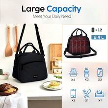 1pc Insulated Lunch Bag, Lunch Tote Bag, Thermal Lunch Box, Oxford Cloth Lunch Bag, Waterproof Lunch Bag, Portable Shoulder Lunch Bag, Reusable Lunch Handbag, Office Lunch Bag, Picnic Outdoor Lunch Bag - View 5