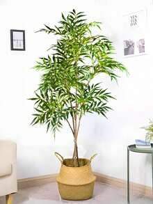 大型仿真植物系列：包括栩栩如生的棕榈树、榕树和高大的漆树——是装饰家居、花园、办公室和厨房的理想之选。（单独出售；不含底座。）款式随机发货，请在订购时注明。 - 綠色 - 查看 7