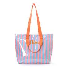 Bolso Tote a Rayas de Gran Capacidad Personalizado para Niña, Bolso de Hombro Casual de Moda con Cremallera y Bolsillo Interior, Bolso de Viaje y Playa, Bolso de Uso Diario - Multicolor - Ver 16